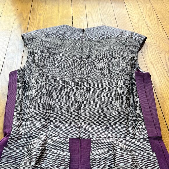 Ports 1961 Size 8 Silk Purple Silver Tiered Sleeveless Pencil Cocktail Dress - Picture 13 of 13